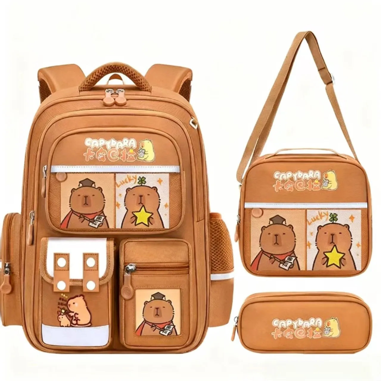 Cute Capybara School Bags for Kids | Fun Backpack Set