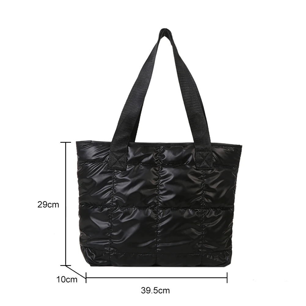 Chic Large Capacity Tote Handbag | Stylish Quilted Shopping Bag