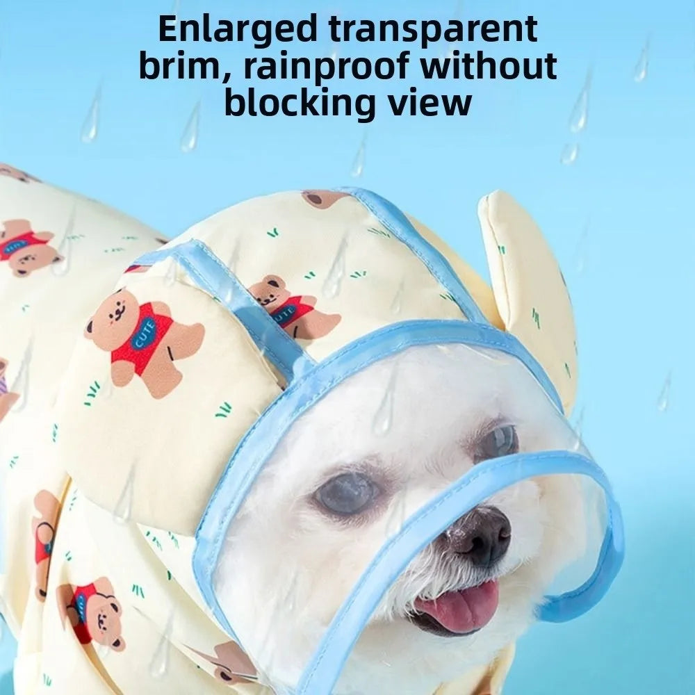 Adjustable Waterproof Dog Raincoat | Windproof Pet Cape Costume