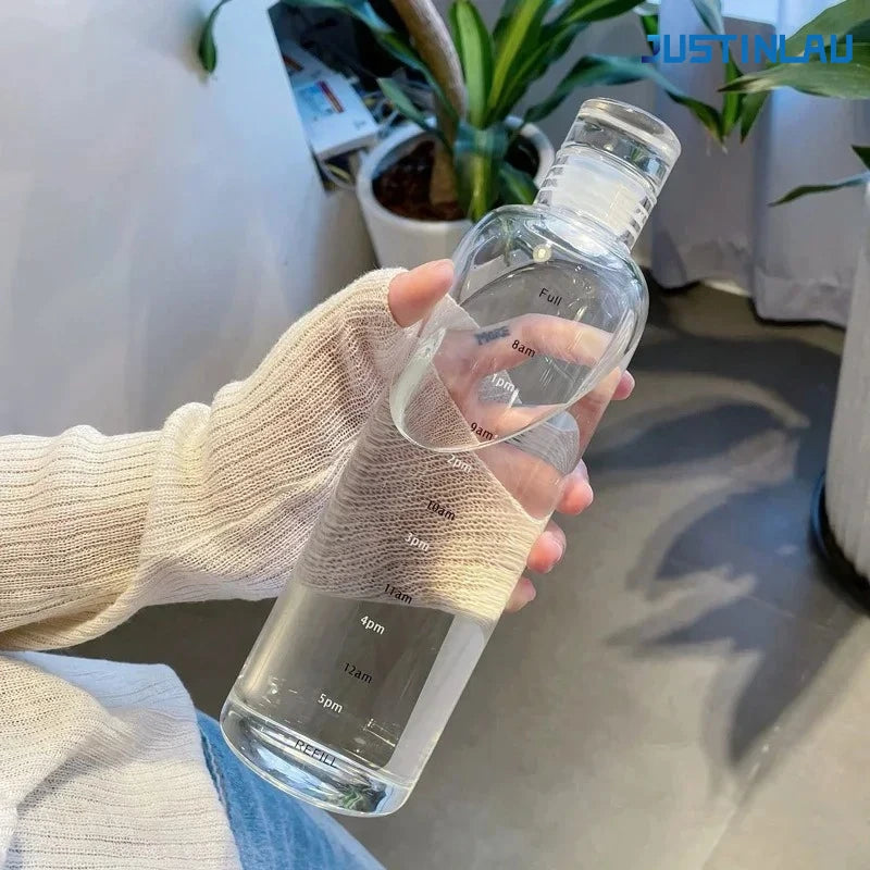 Transparent Borosilicate Glass Water Bottle | Portable Travel Cup