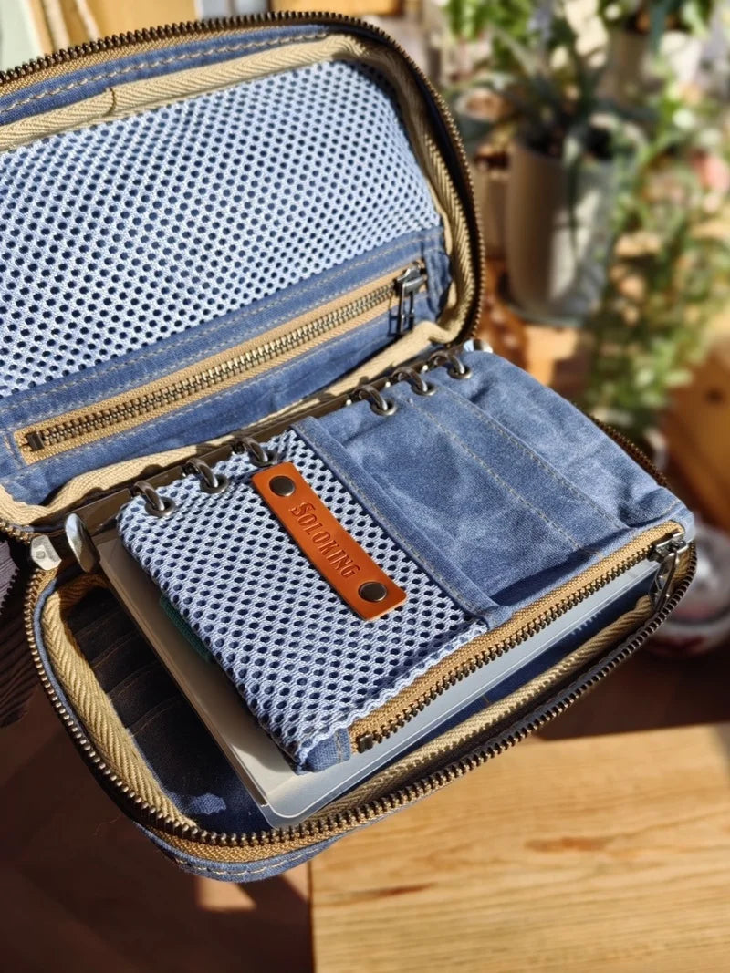 Multifunctional Canvas Storage Bags for Notebooks & Accessories