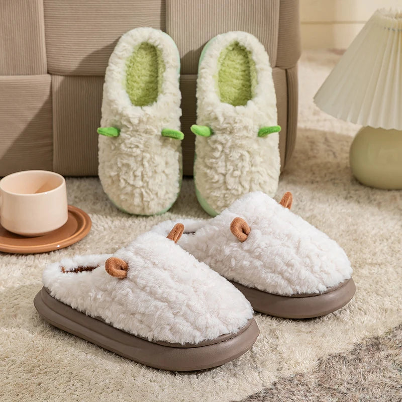 Cute Cartoon Plush Winter Slippers | Warm Comfort for Home
