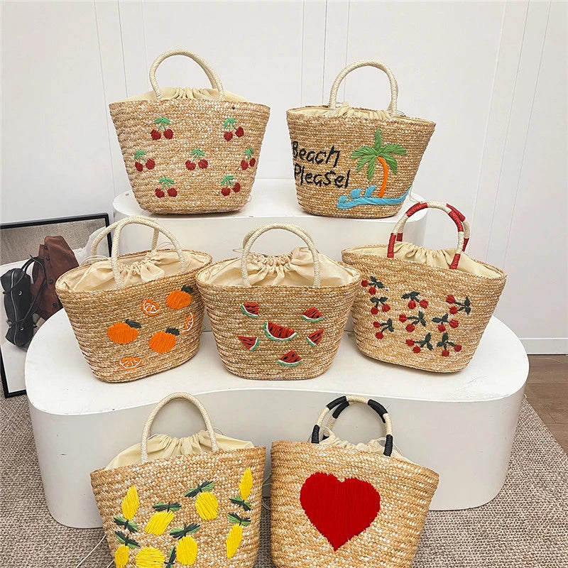 Casual Sweet Tote Bags | Perfect Straw Embroidery Shoulder Bag