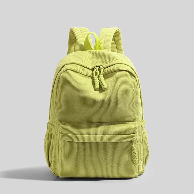 Stylish Neutral Corduroy Backpack | Versatile Large Capacity Daypack