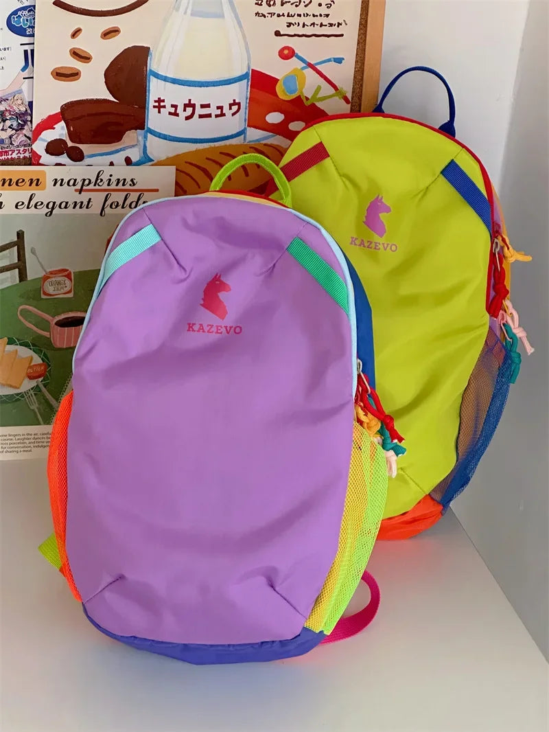 Dopamine backpack, contrasting colors, travel backpack, hiking, mountaineering, outdoor leisure, lightweight travel, study bag