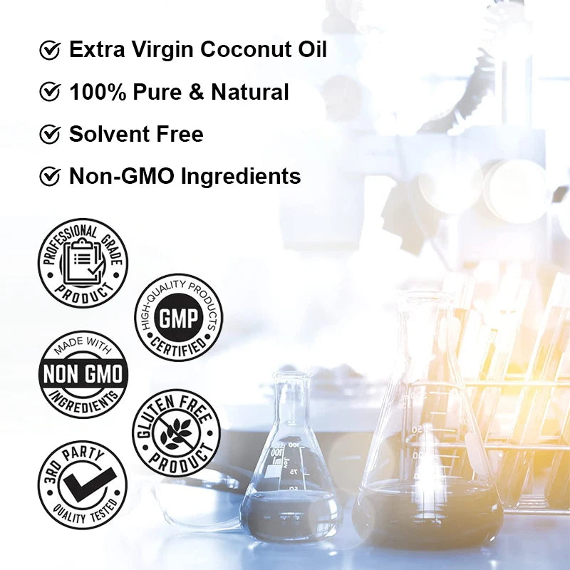 2000mg Coconut Oil Capsules | Boost Metabolism & Nourish Skin