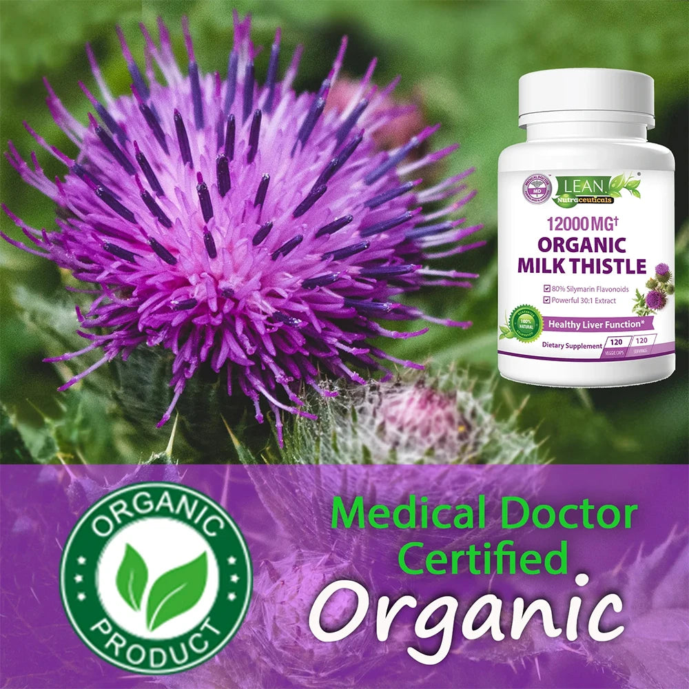 Organic Milk Thistle Liver Cleanse Supplement | 120 Capsules