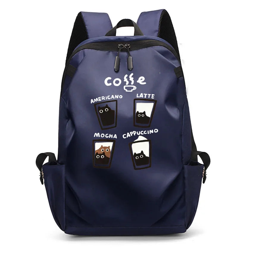 Cute Waterproof Men's Business Laptop Backpack with Cat Print
