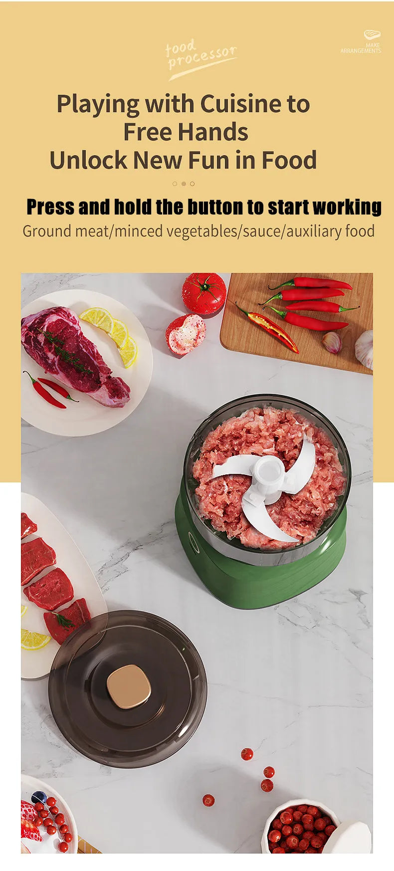 Mini Wireless Electric Garlic Press | Dual Purpose Food Shredder