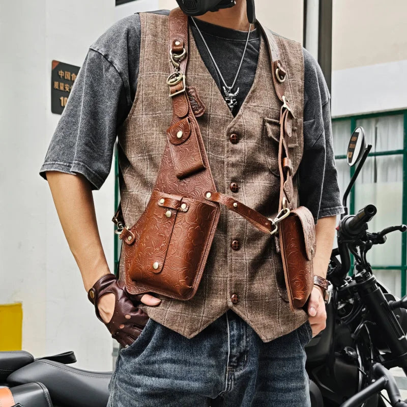 Anti-Theft Medieval Leather Holster Bag | Stylish Steampunk Design