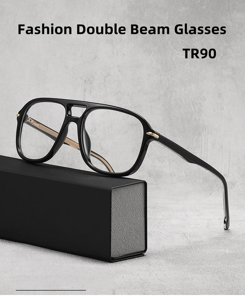 Retro Double Beam Pilot Optical Glasses | Anti Blue Light Eyewear