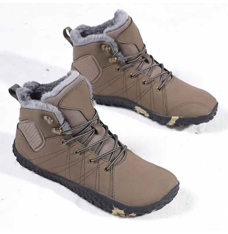 Winter Snow Boots for Men Women Warm Fur Lined Ankle Trekking Shoes Anti Slip Outdoor Boots