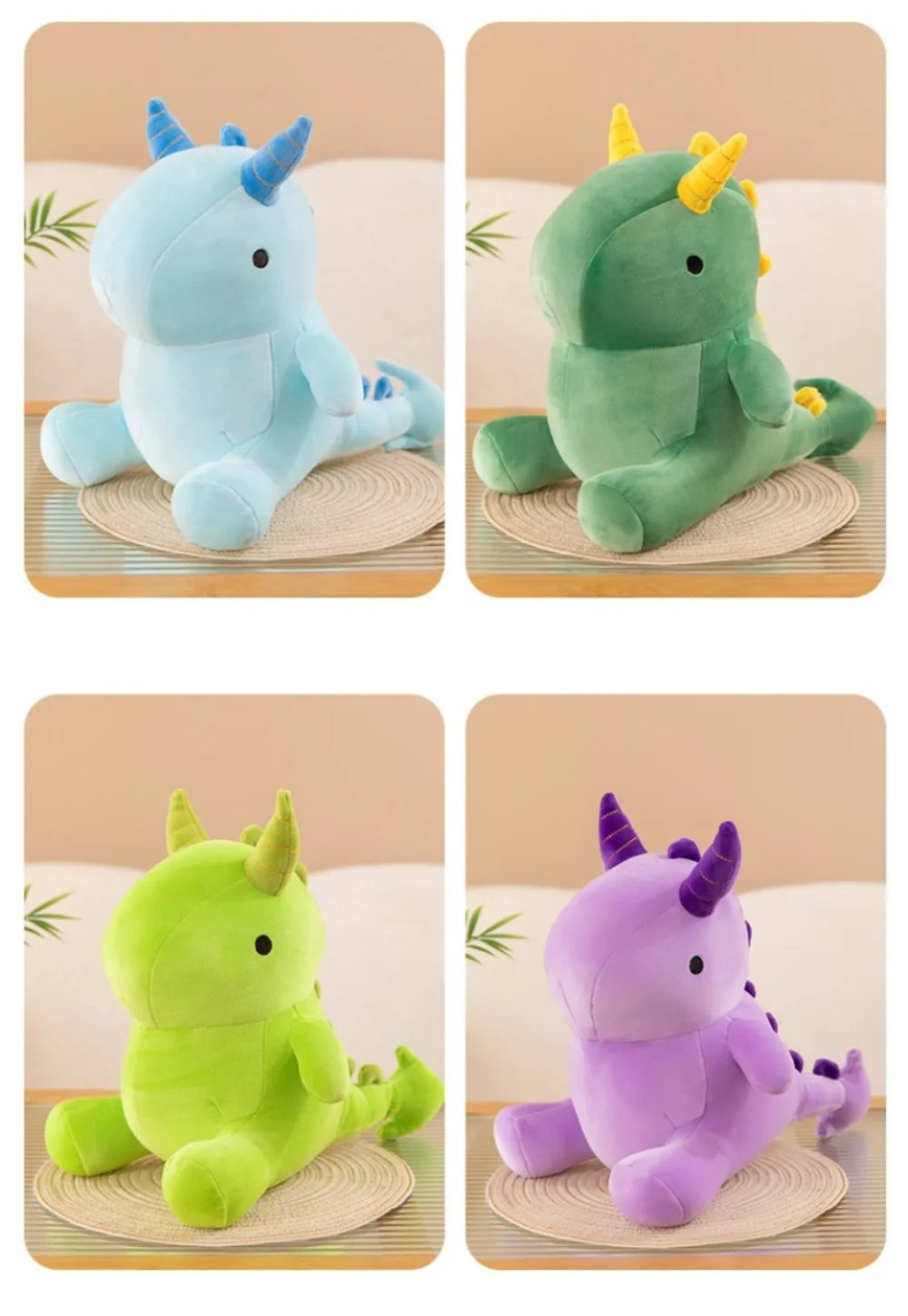 Cute Kawaii Plush Dinosaur Doll | Soft Cartoon Dino Toy for Kids
