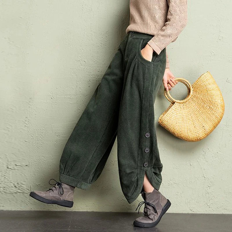 Women’s Warm Corduroy Harem Trousers | Casual Streetwear Pants 2026