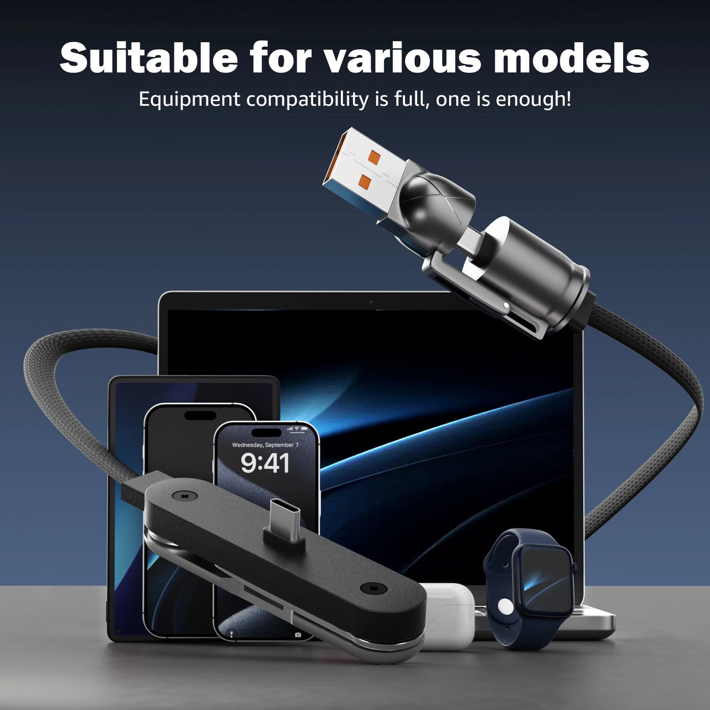 240W Multi-Functional Type C Fast Charging Data Cable