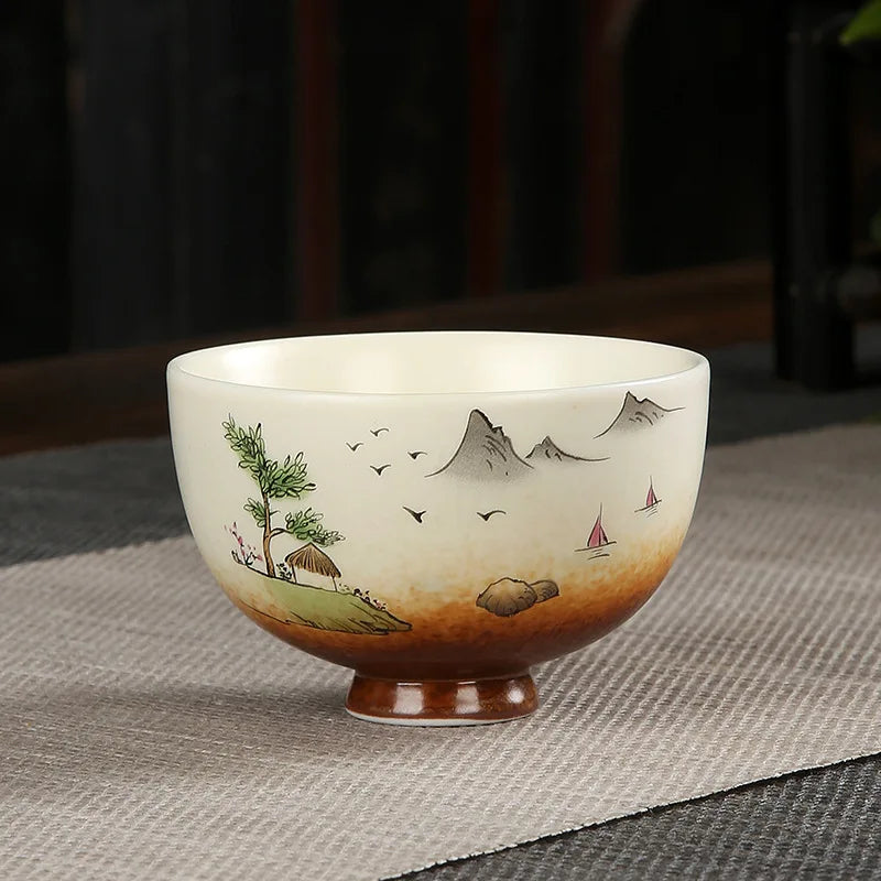 Handmade Vintage Ceramic Teacup | Japanese Coarse Pottery Mug