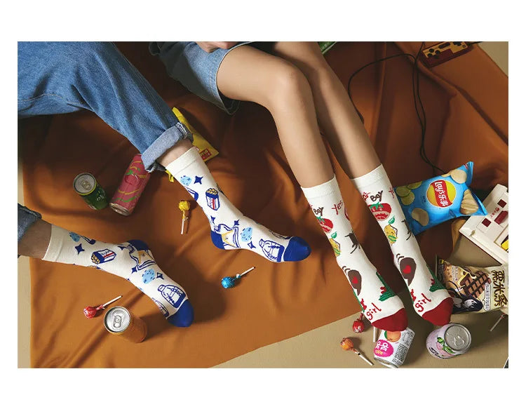 5 Pairs Colorful Funny Villain Socks | Quirky Harajuku Style