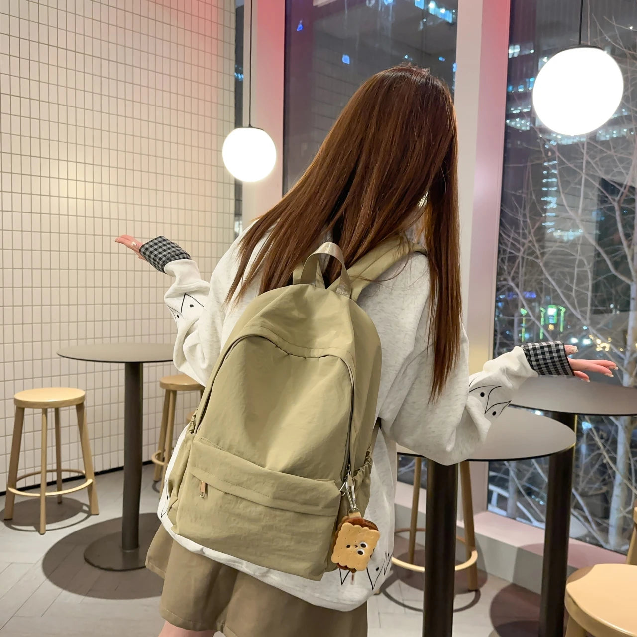Versatile Solid Color Backpack | Large Capacity Daily Use