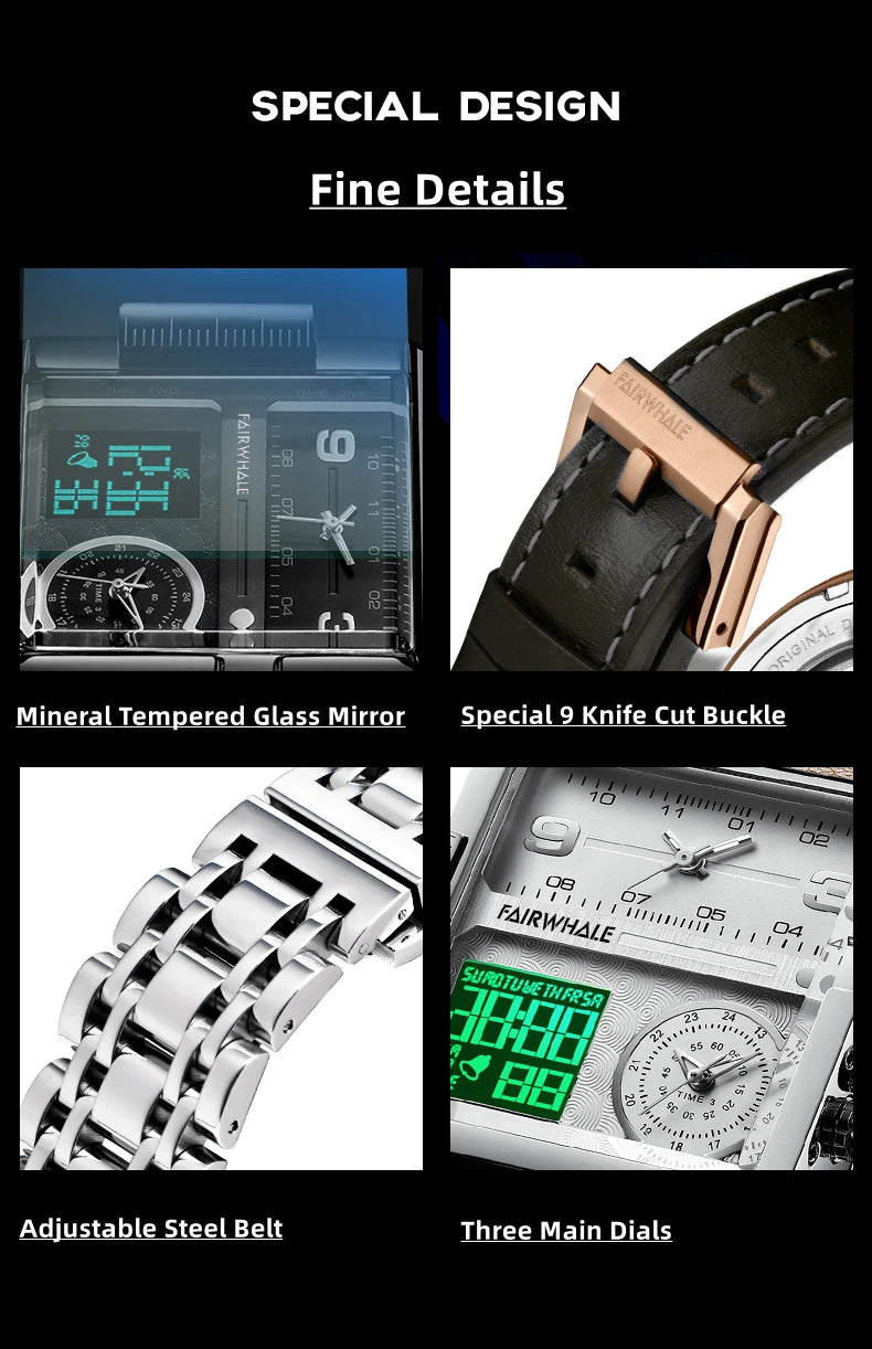 Elegant Men's Electronic Quartz Watch | Luminous Vintage Sports Timepiece