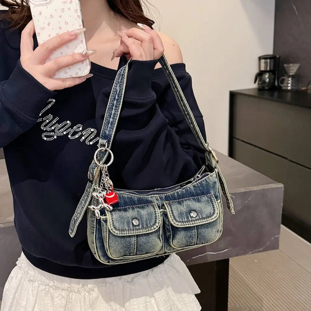 Trendy Retro Denim Handbag | Stylish Crossbody Tote for Women
