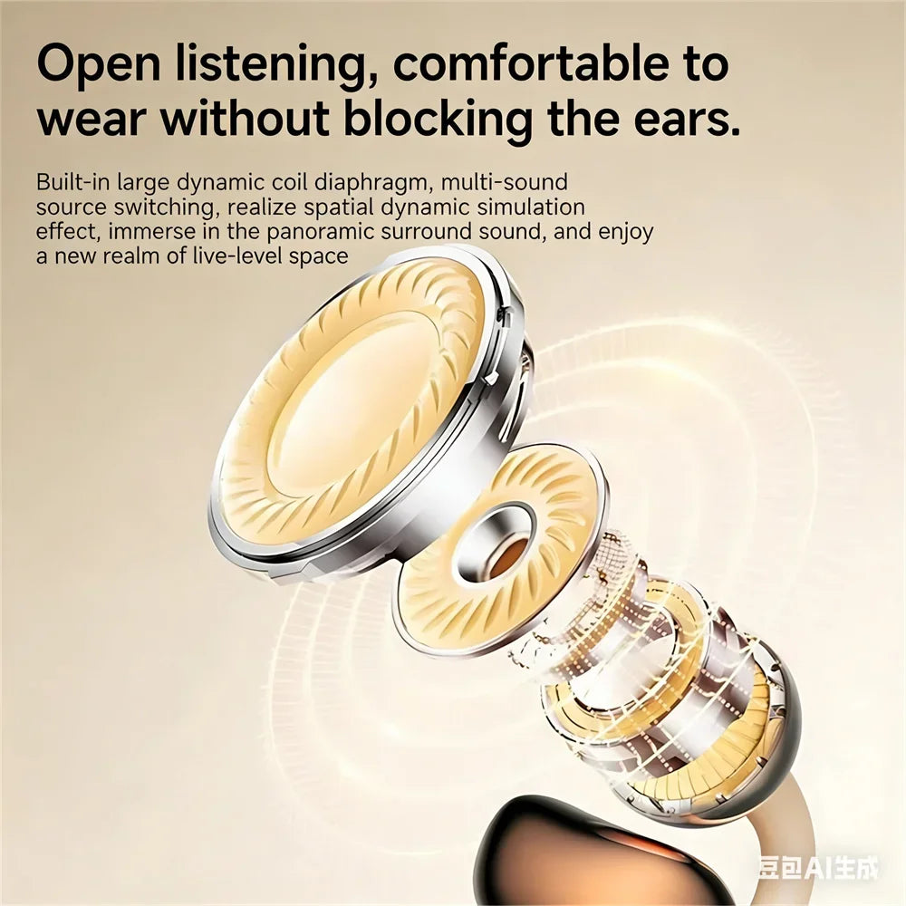 Wireless Earphones Open In-ear Type HIFI Bass 2in1 Bluetooth Headset High-definition Electric Quantity Digital Display Earplugs