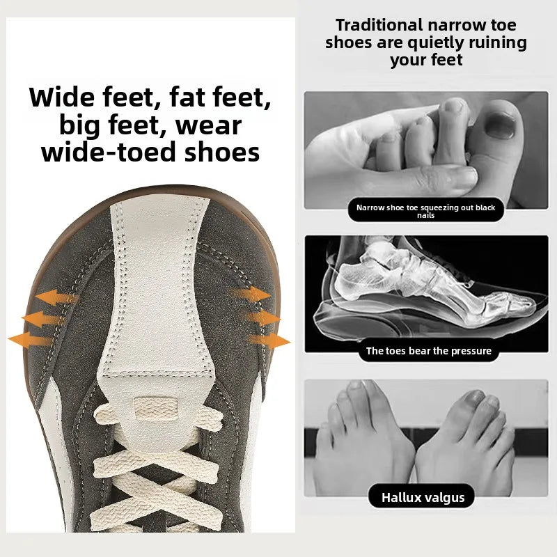 Men's Casual Wide Toe Box Sneakers | Comfortable Non-Slip Trainers
