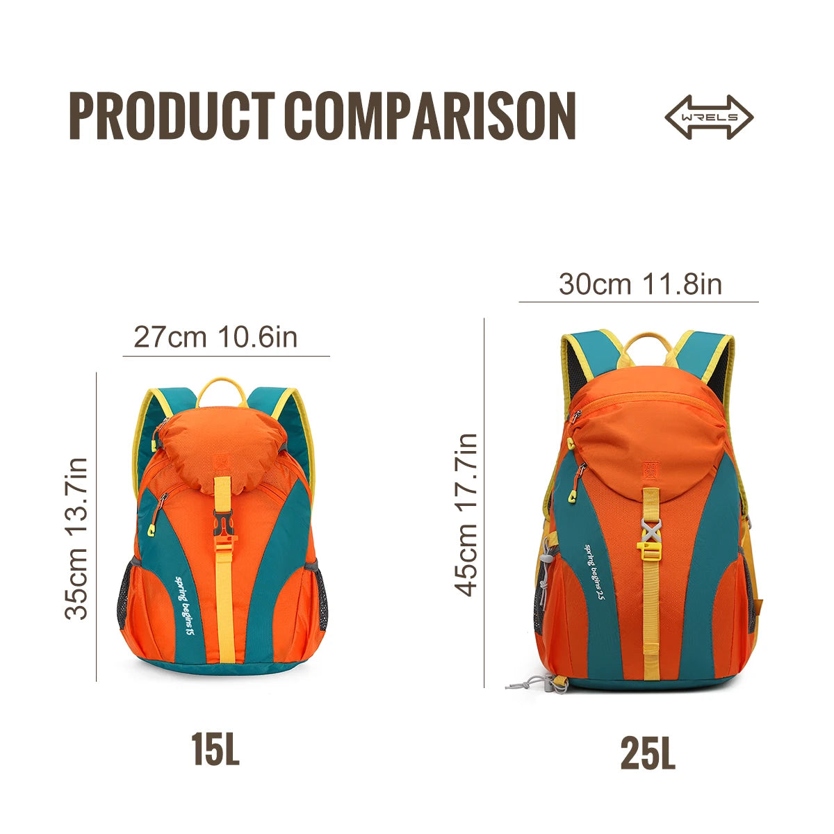 WRELS Outdoor Mountaineering Backpack Large Capacity Sports Backpack Waterproof Folding Schoolbag Ultra-light Cycling Traveling