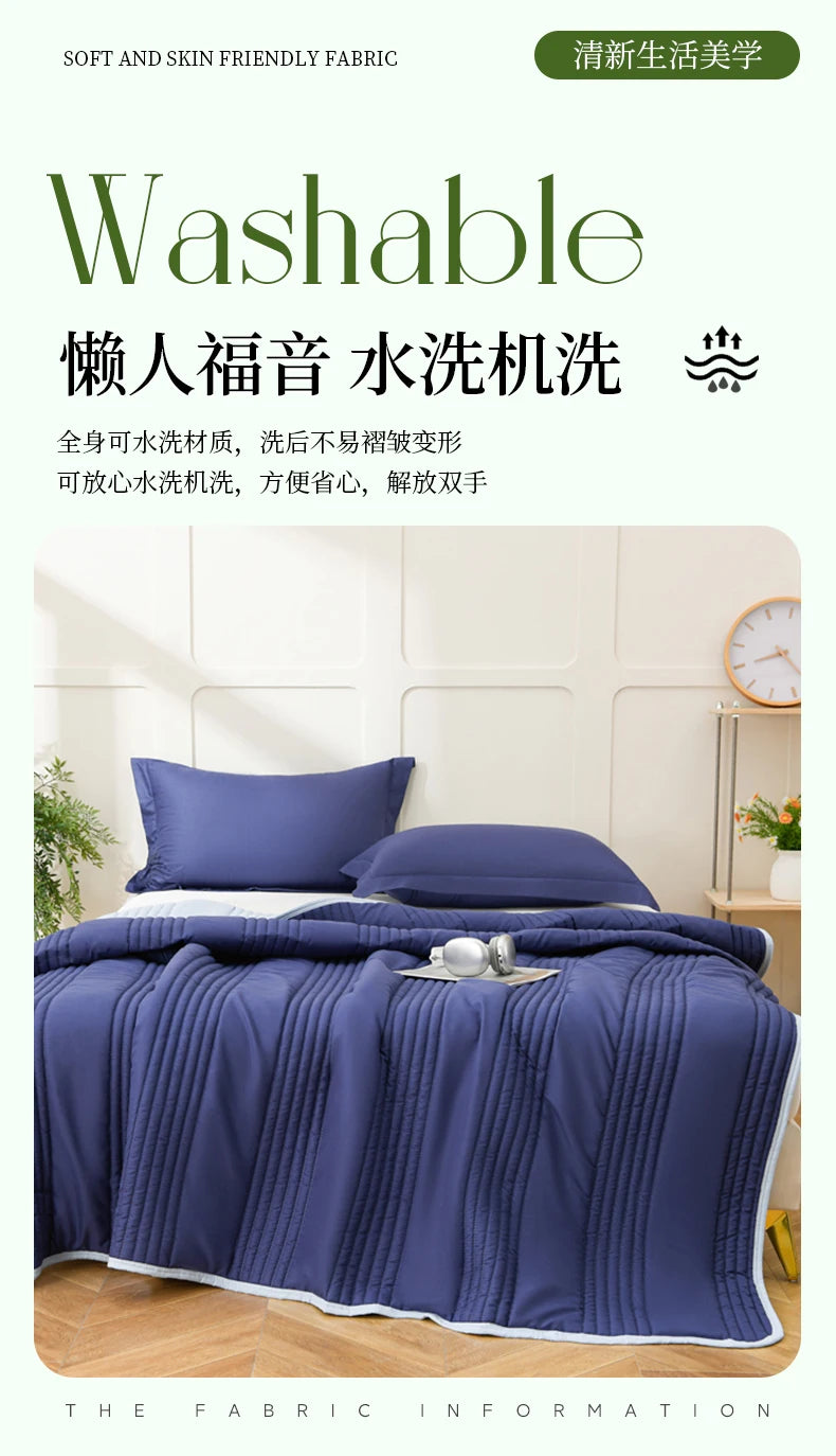 Lightweight Quilted Summer Blanket | Soft and Breathable Comforter