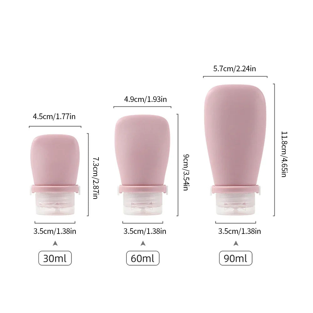 Silicone Travel Bottle Set | Leakproof Refillable Cosmetic Containers
