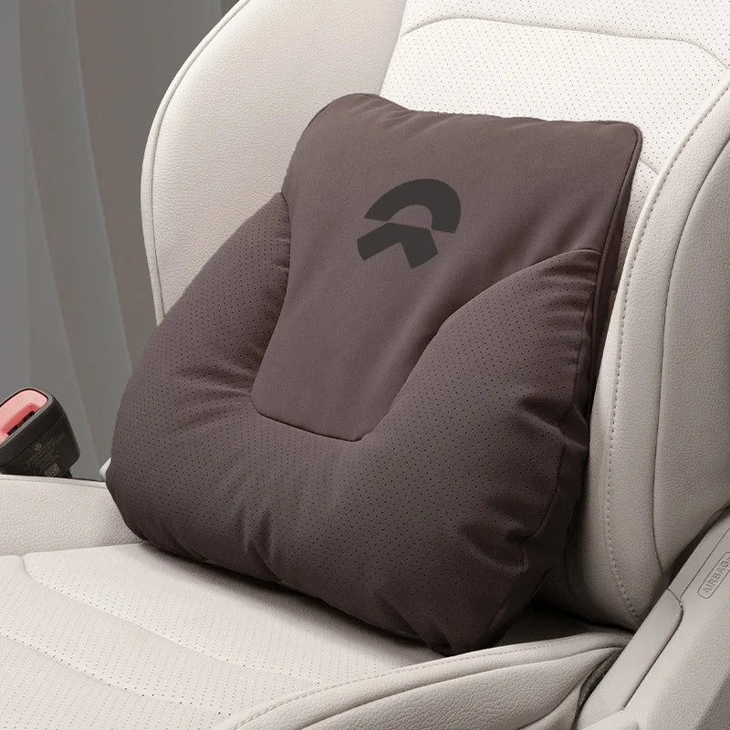 Premium Leather Car Neck Pillow | Ultimate Lumbar Support
