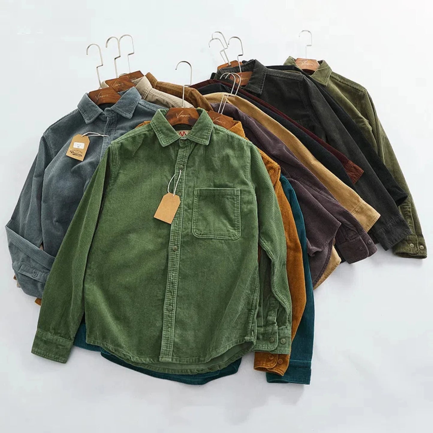 Men's Chunky Corduroy Long Sleeve Shirt | Stylish Autumn Essential