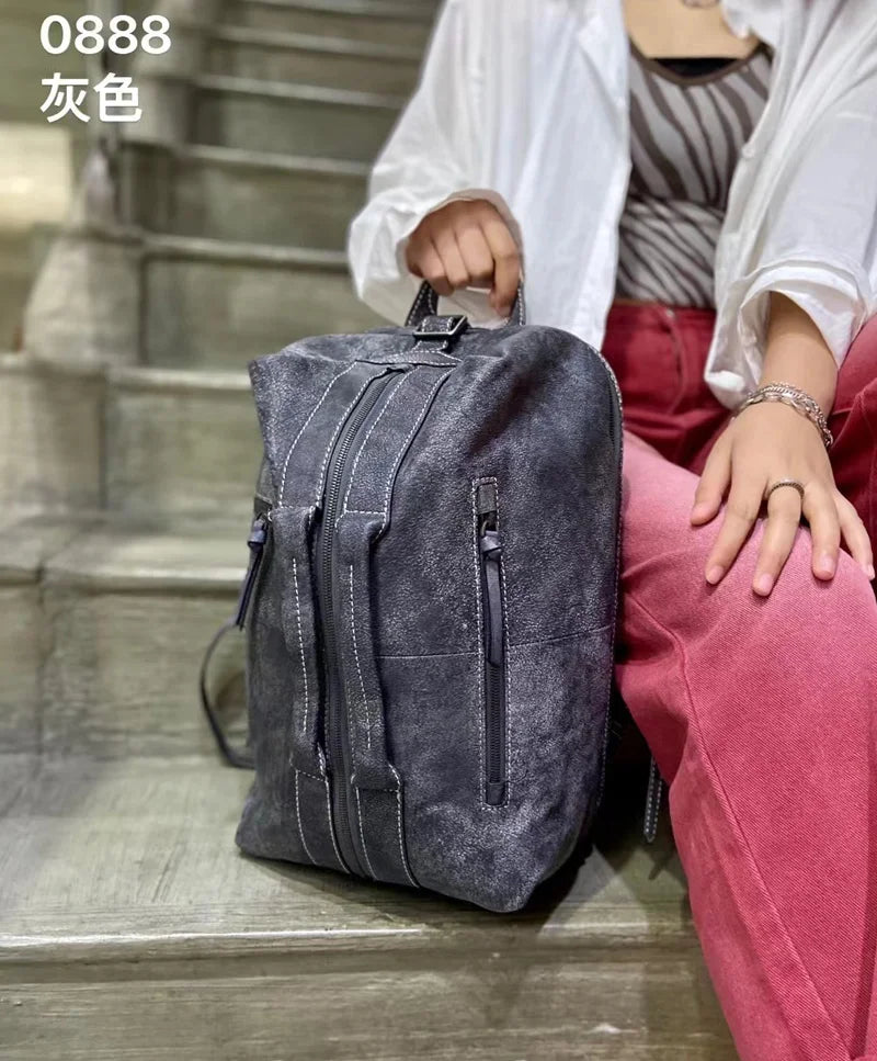 Retro Multi-Functional Vintage Backpack | Large Capacity Leather Bag