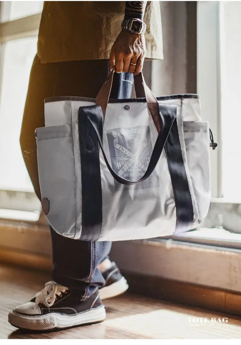 Vintage Waterproof Tote Bag for Men | Large Capacity Commuter Bag