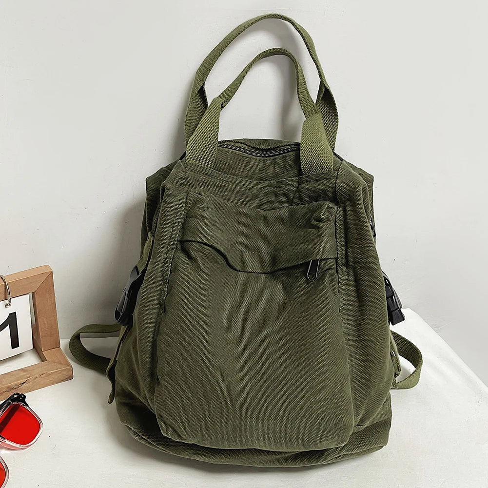 Vintage Canvas Backpack for Women | Stylish School Bag