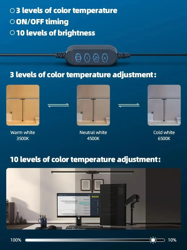 Dimmable Double Head LED Clip Desk Lamp | Brighten Your Workspace