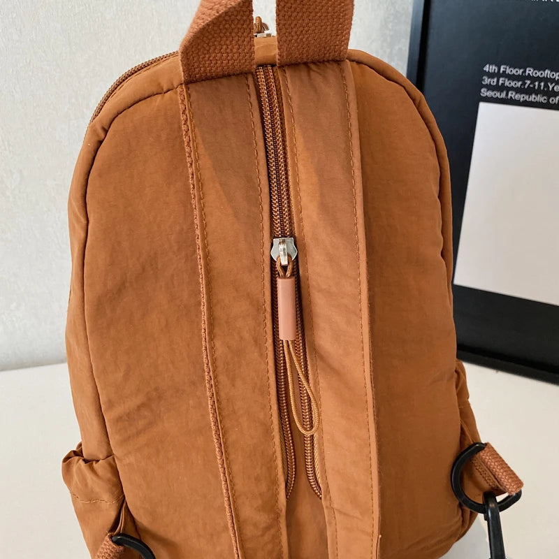 Versatile Solid Color Unisex Small Backpack | Large Capacity Design