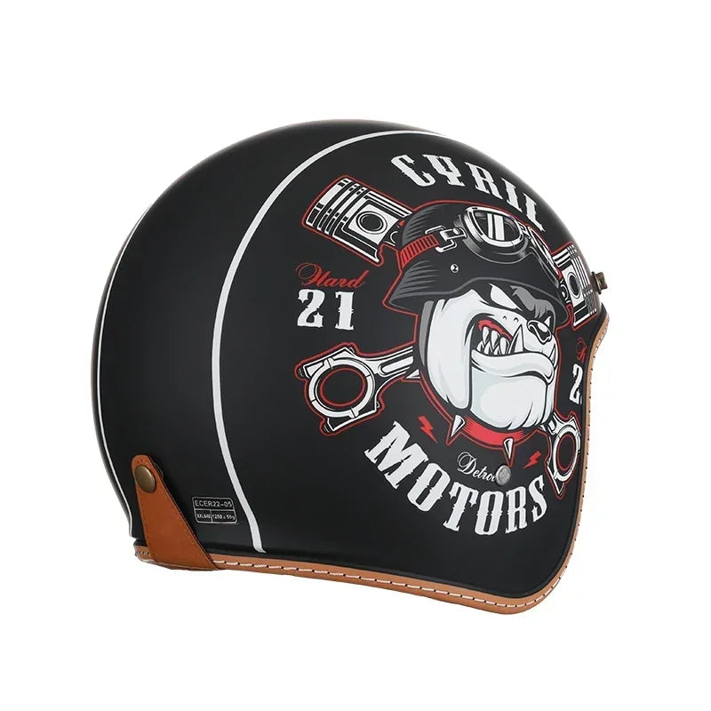 Lightweight Retro Open Face Motorcycle Helmet for Men & Women