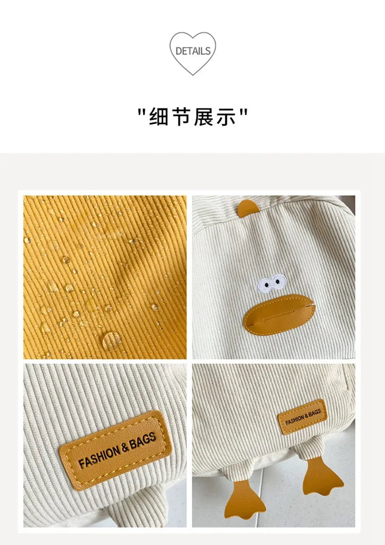 Cute Cartoon Duck Backpack | Stylish Travel Bag for Students