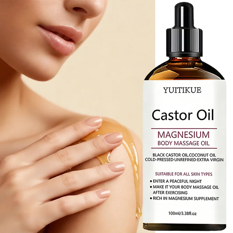Cold-Pressed Castor Oil & Magnesium Body Massage Oil, 100ml