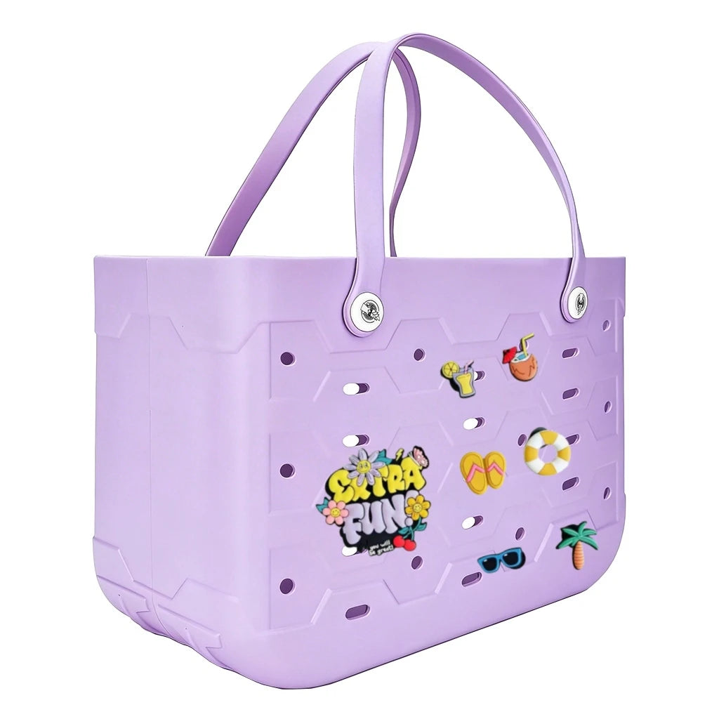 Fashionable Waterproof Beach Bag | Stylish EVA Solid Color Tote