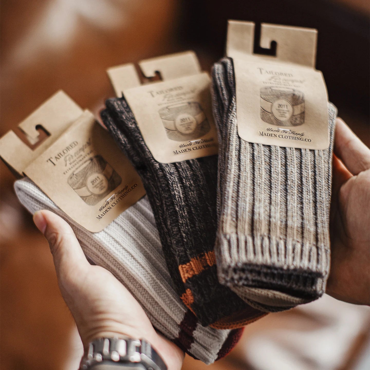 Men's 3-Pack Vintage Wool Blend Socks | Cozy Thermal Comfort