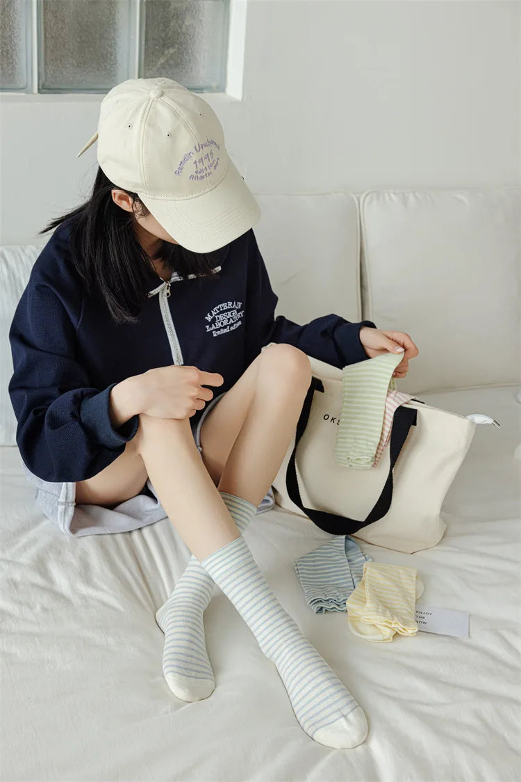 Casual Striped Women's Socks | Trendy Harajuku Streetwear