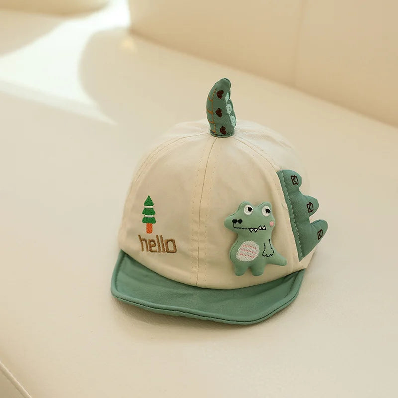 Cartoon Cute Dinosaur Baby Hat | Soft Cotton Sunshade Cap