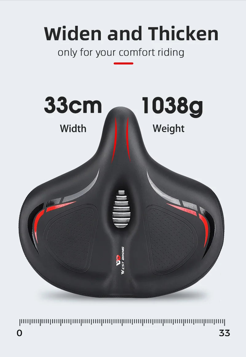 Oversize Comfortable Bicycle Saddle | Breathable Bike Seat Cushion