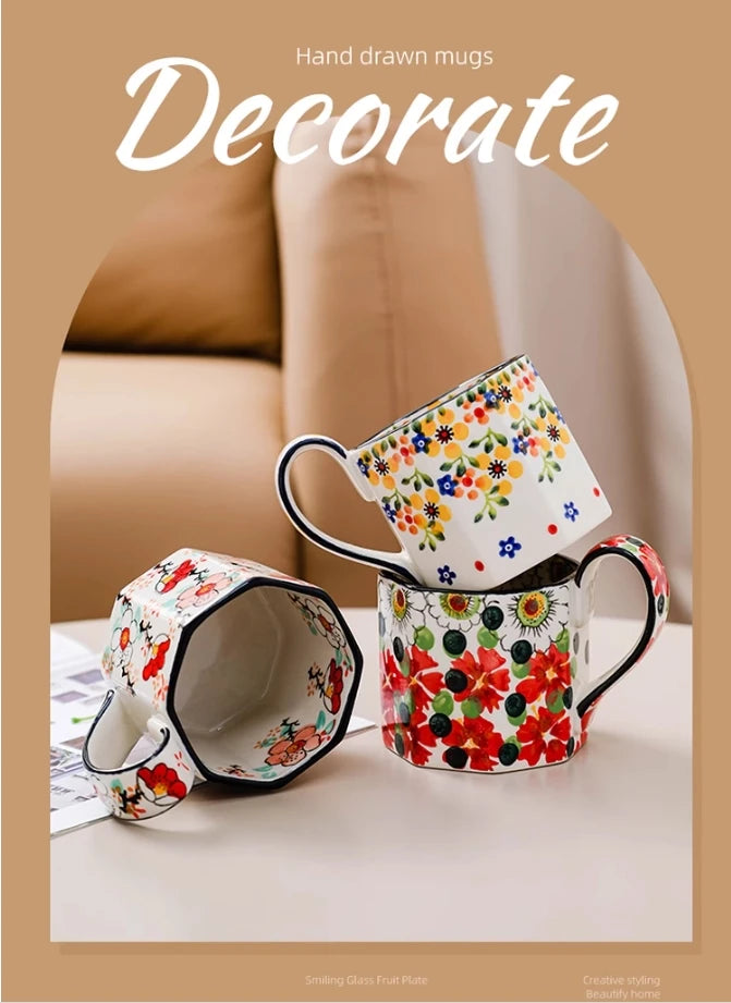 Retro Flower Mug | Stylish Ceramic Coffee & Tea Cup for All Occasions