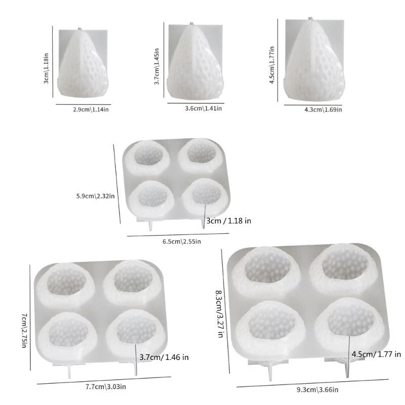 3D Strawberry Aromatherapy Candle Silicone Mold | DIY Gift Maker