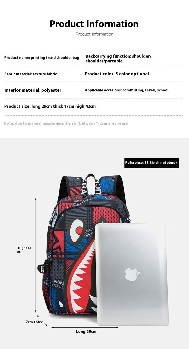 Stylish Shark Pack Backpack for Kids | Durable School Travel Bag