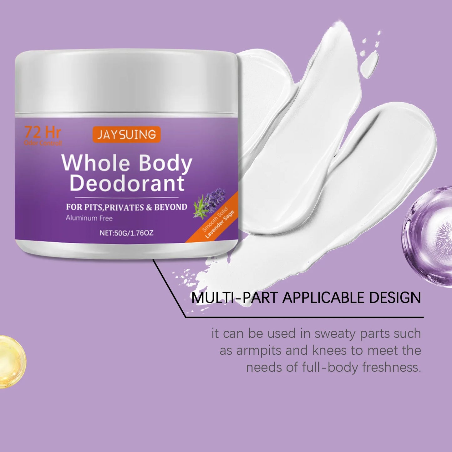 Whole Body Deodorant Cream | Lasting Odor Protection & Refreshing Aroma