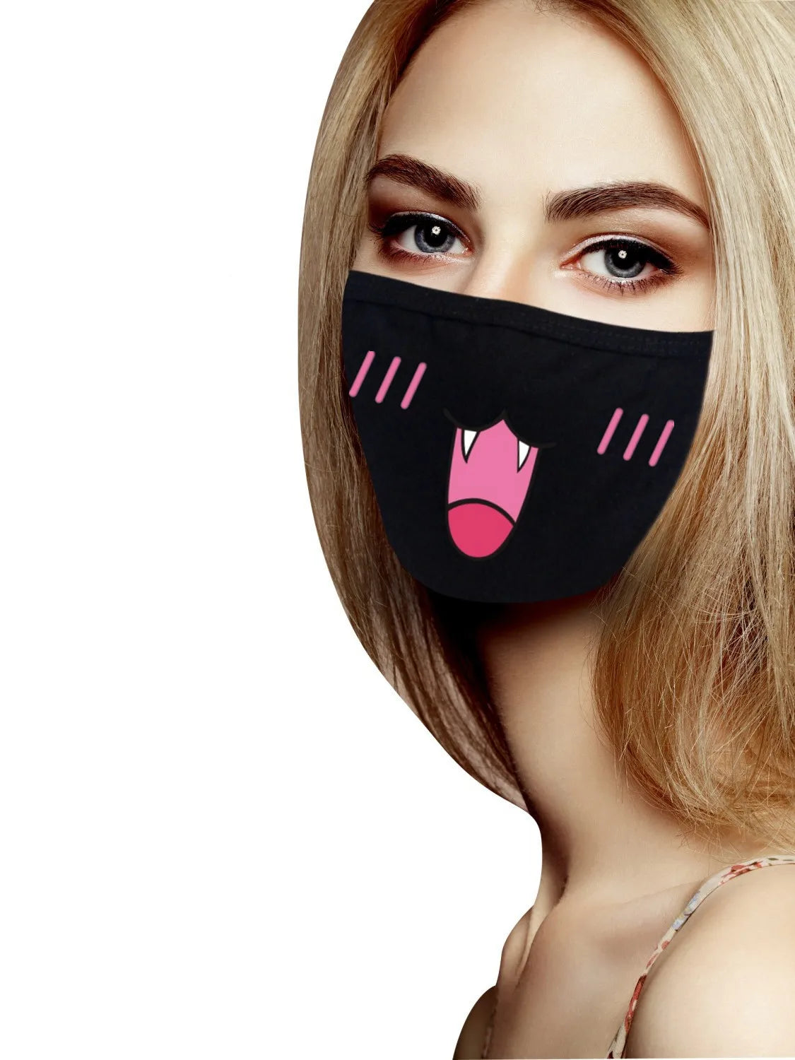 Funny Expression Anime Party Mouth Face Mask | Unisex Kawaii Mask