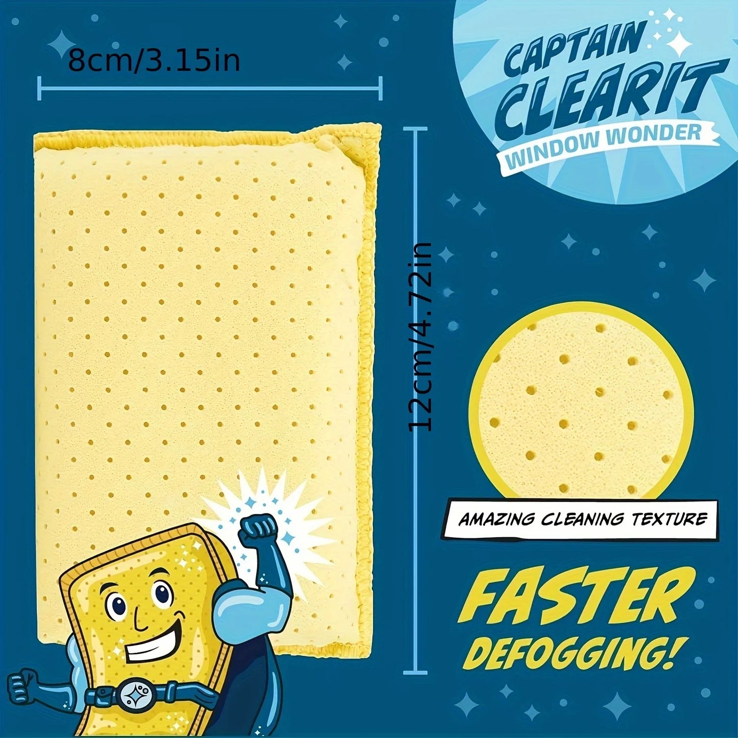 Large Super Absorbent Anti-Fog Sponge | Universal Cleaning Tool